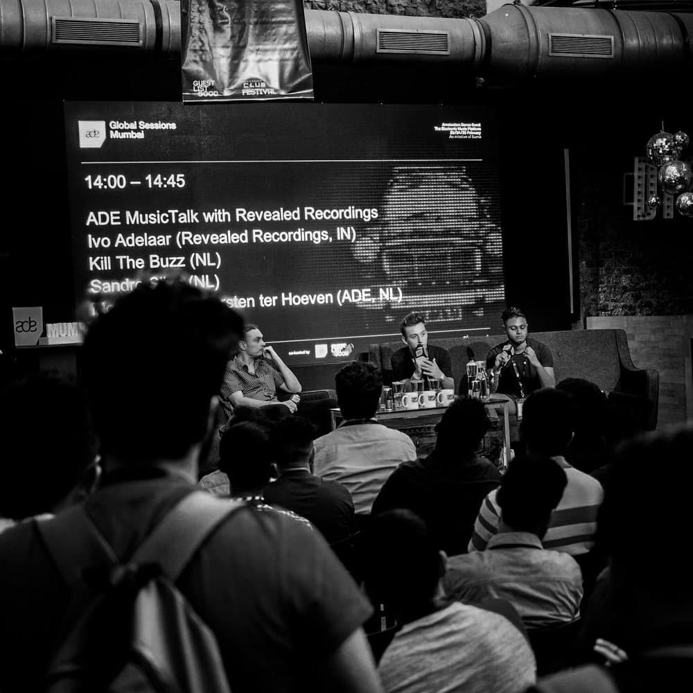 The programme screen for an ADE MusicTalk panel listing Ivo Adelaar of Revealed Recordings