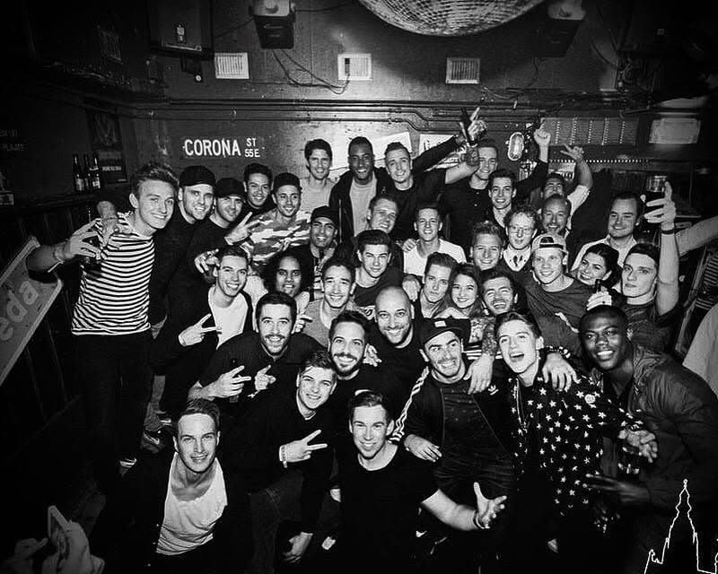 A crowded bar in Breda, the Revealed team and much of the Dutch dance scene packed into one black and white group photograph